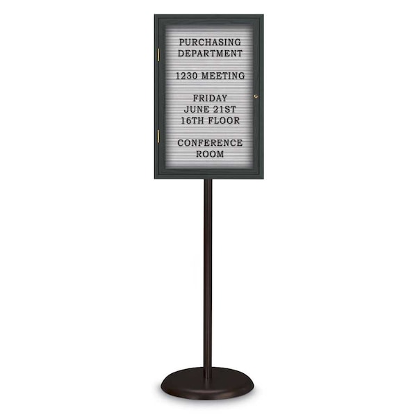 Corkboard, Double Door, Radius Frame, 42x32", Bronze/Cobalt